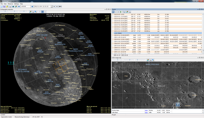 Alcyone Lunar Calculator Screenshot